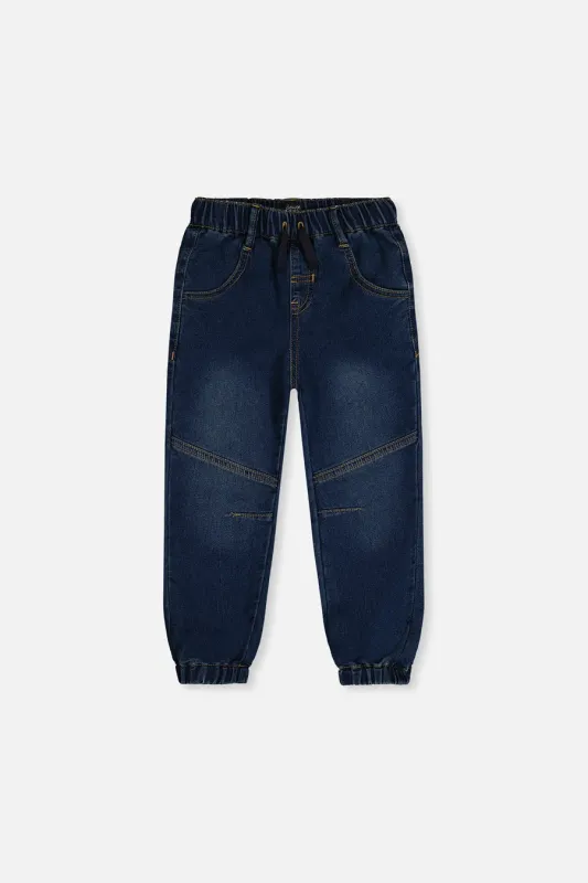 Deux Par Deux/French Terry Denim Joggers Pants/Navy Denim