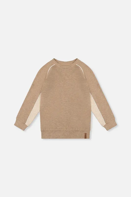 Deux Par Deux/Brushed Jersey Top with Raglan Sleeve/Light taupe
