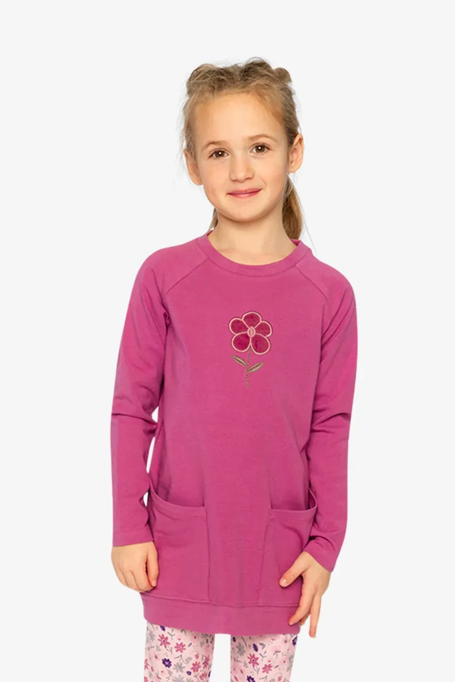Deux Par Deux/Flower Tunic/Red Violet
