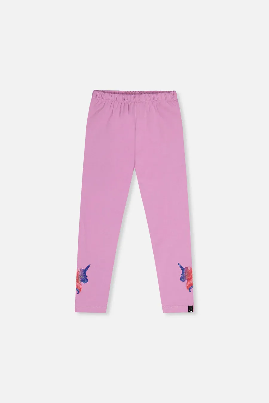 Deux Par Deux/Girls Unicorn Organic Jersey Leggings/Violet Tulle