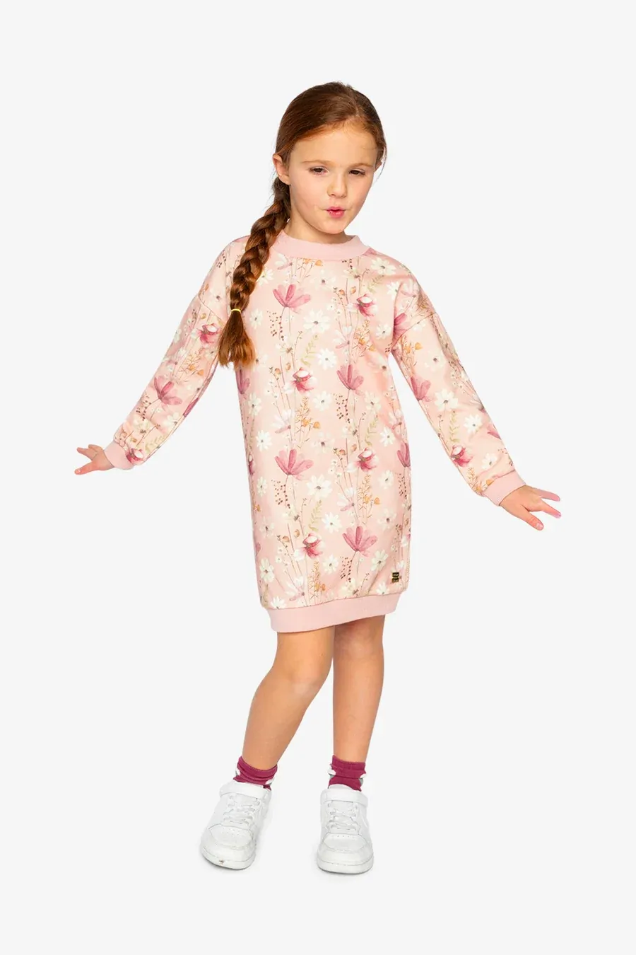 Deux Par Deux/Girls French Terry Dress/Dreamy Flowers