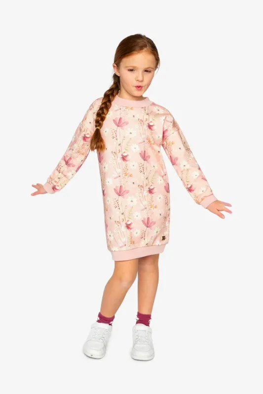 Deux Par Deux/Girls French Terry Dress/Dreamy Flowers