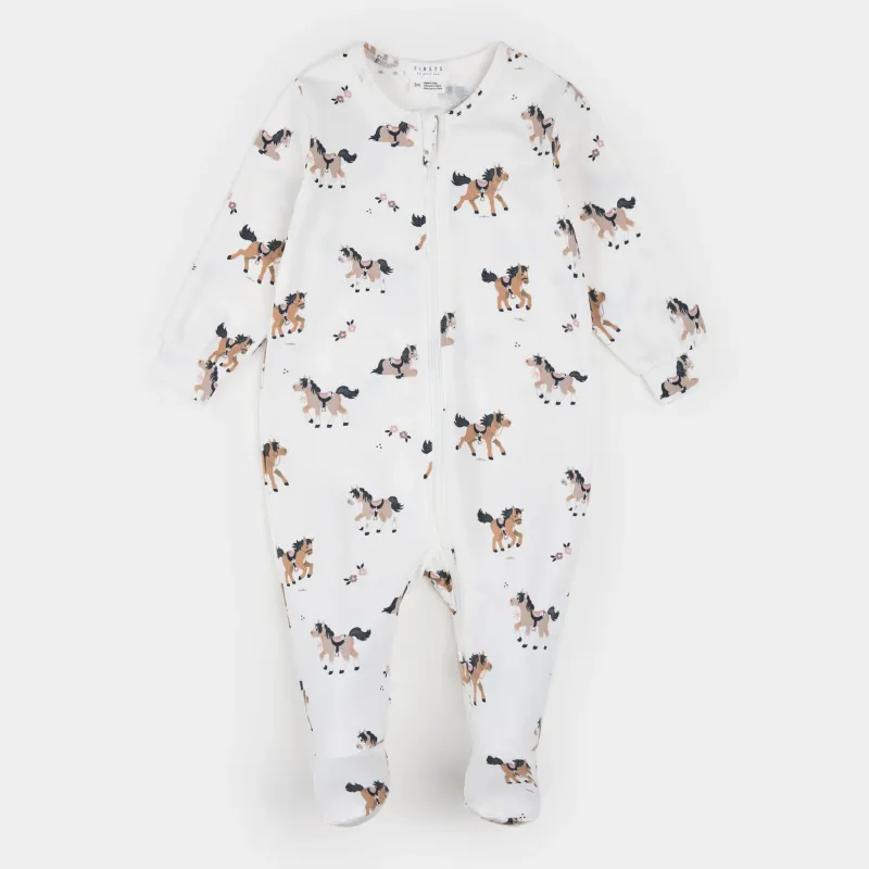Petit Lem/Horse Footed Sleeper Knit/Off-White