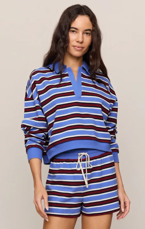 Z Supply/Low Key Stripe Henley/Bay Blue