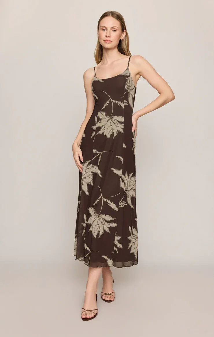 Z Supply/Charisma Floral Midi Dress/Dark Chocolate