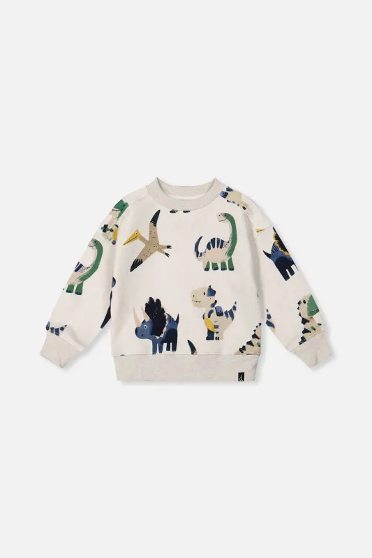 Deux Par Deux/Boys Printed Fleece Sweatshirt/Various Dinos
