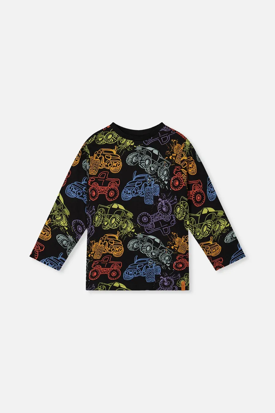 Deux Par Deux/Boys Printed Organic Cotton T-Shirt/Monster Trucks