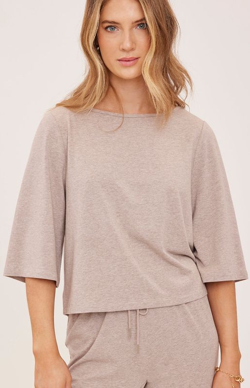 Gentle Fawn / Aimee Knit Top / Heather Latte