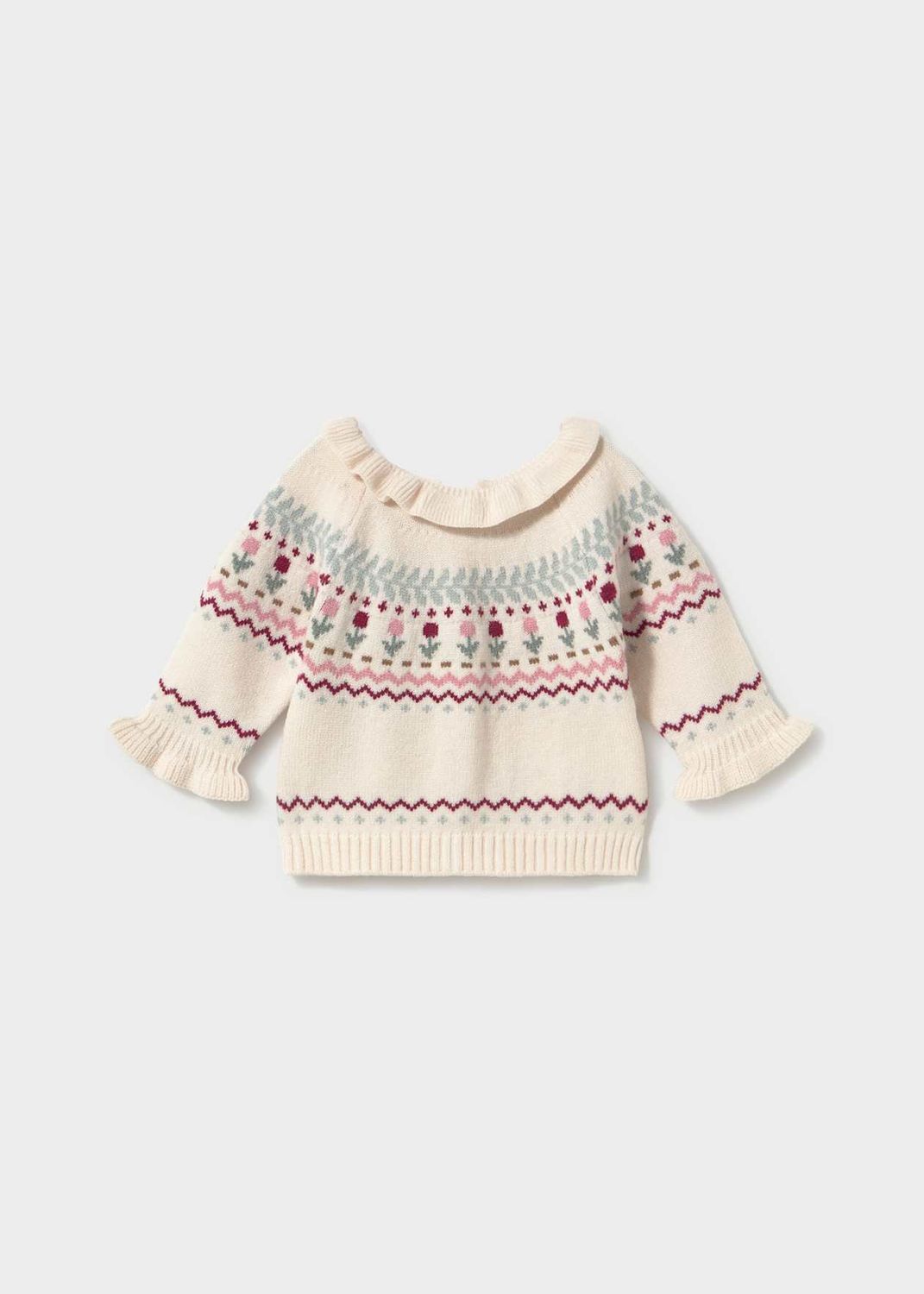 Mayoral / 2366 Infant Ruffle Hem Knit Sweater / Ceramic
