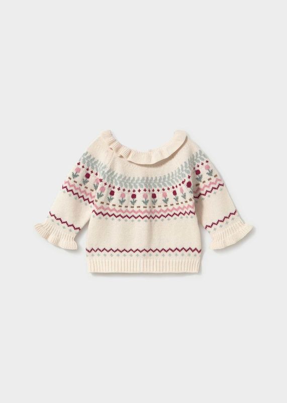 Mayoral / 2366 Infant Ruffle Hem Knit Sweater / Ceramic