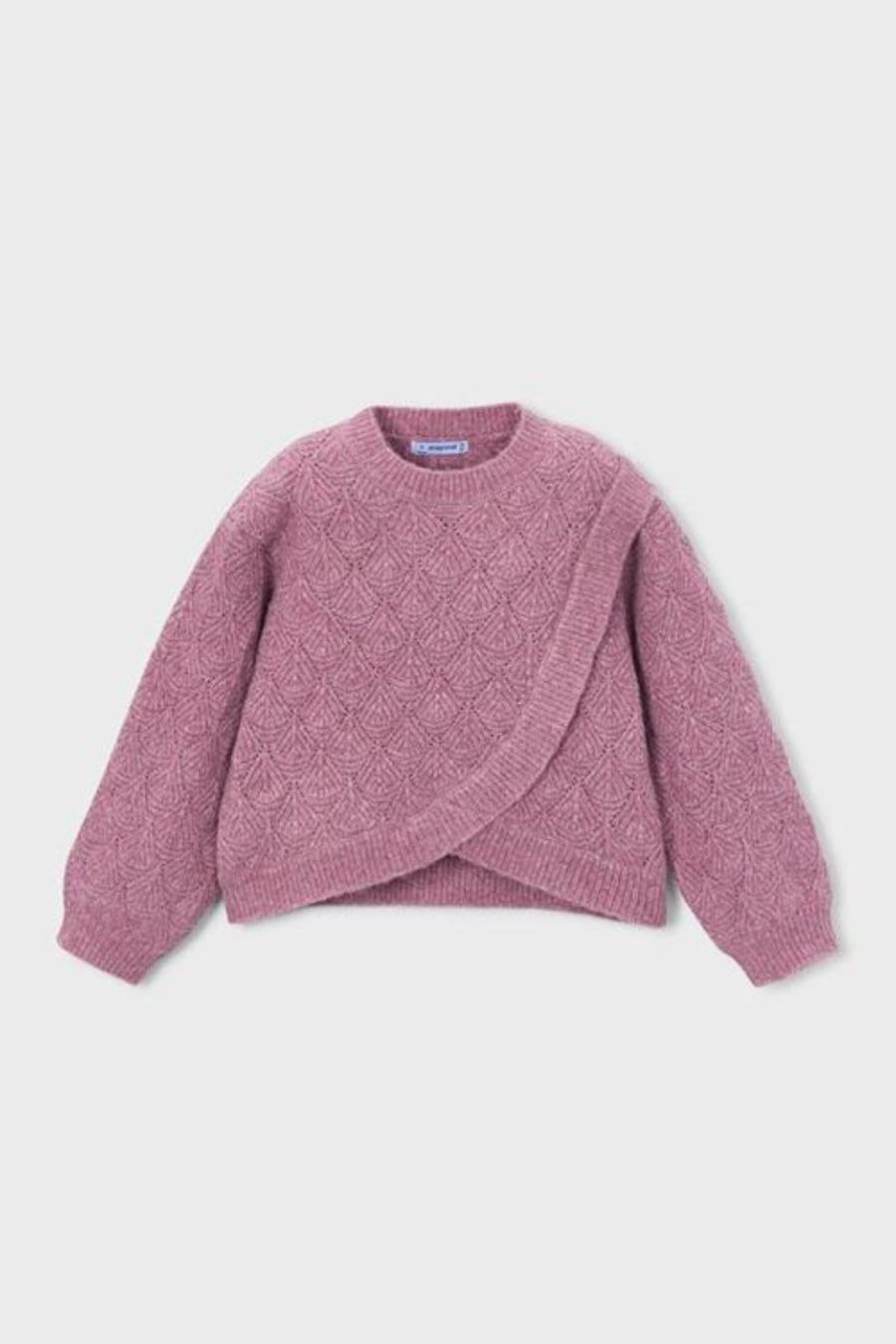 Mayoral / 4314 Girls Crossed Knit Sweater / Violet