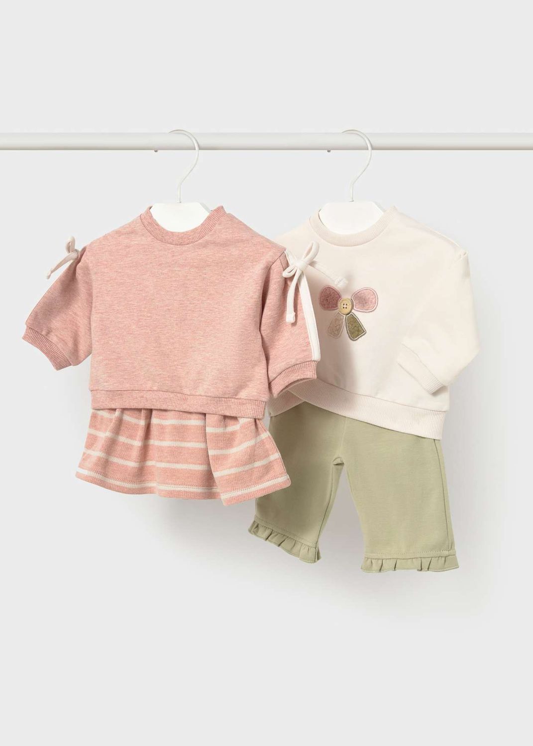 Mayoral / 2674 Newborn Bows 4pc Set / Nude