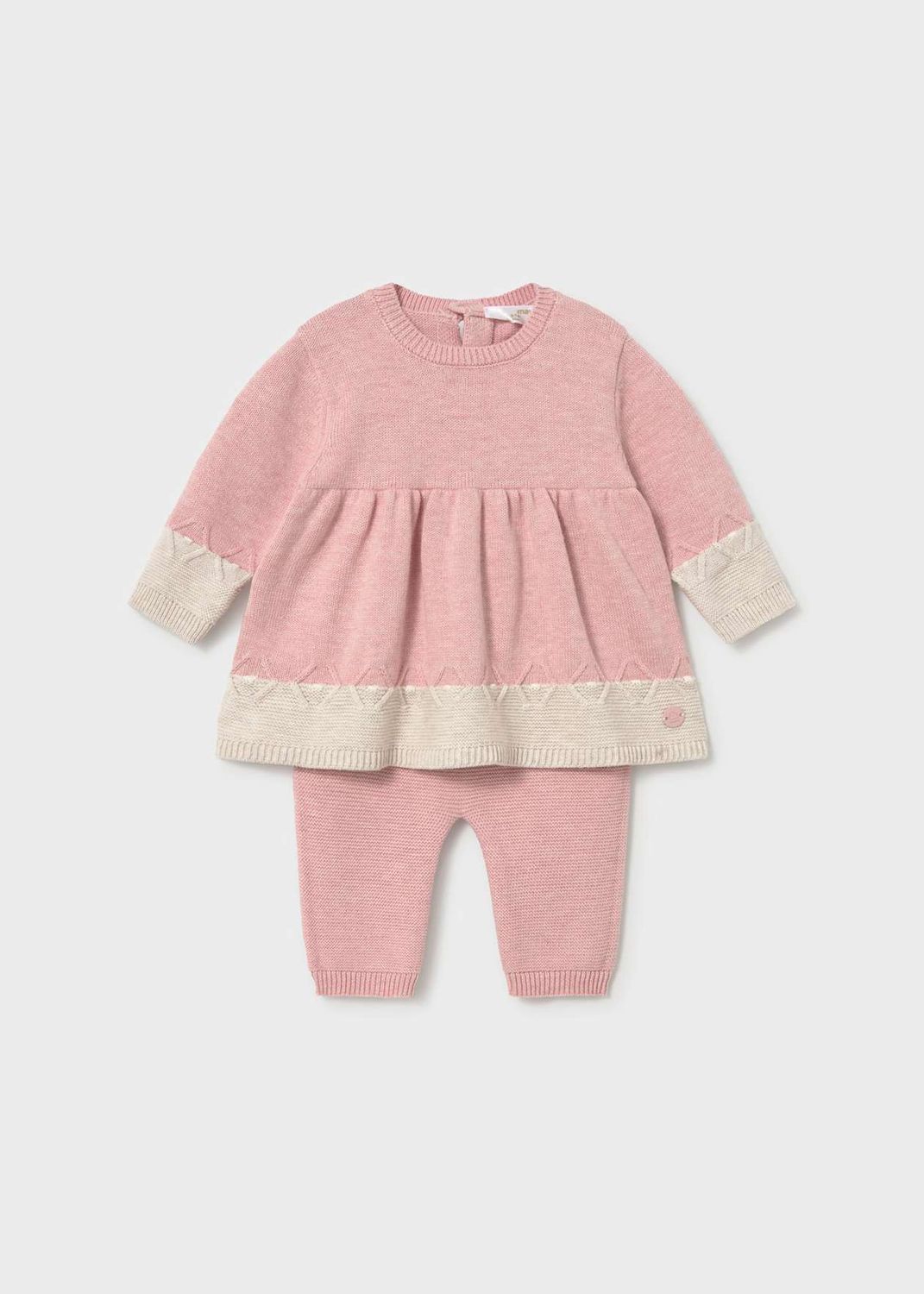 Mayoral / 2701 Newborn Knit Dress 2pc Set / Baby Rose