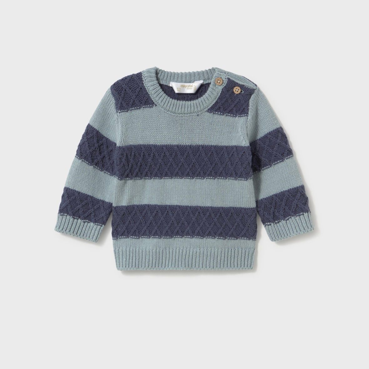 Mayoral / 2305 Newborn Striped Knit Sweater / Blue