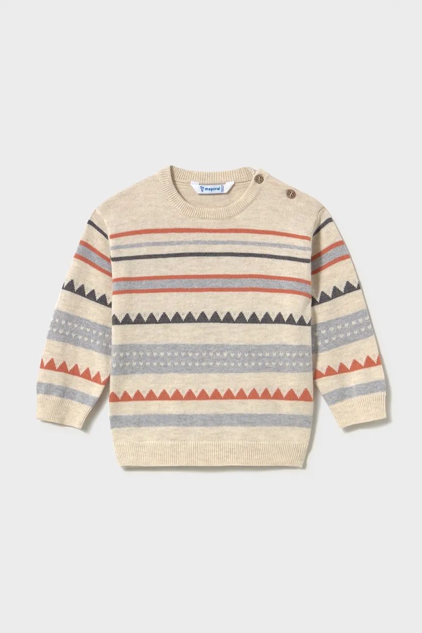 Mayoral / 2373 Jacquard Knit Sweater / Stone