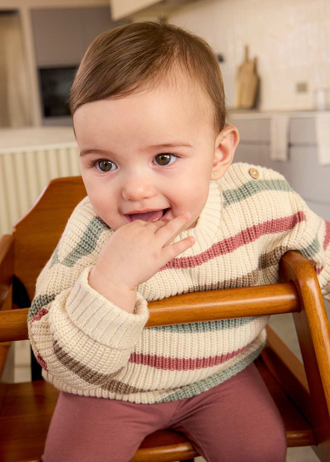 Mayoral / 2367 Infant Stripe Sweater / Cream