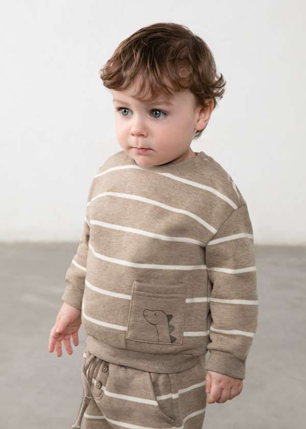 Mayoral / 2416 Infant Striped Pullover / Truffle