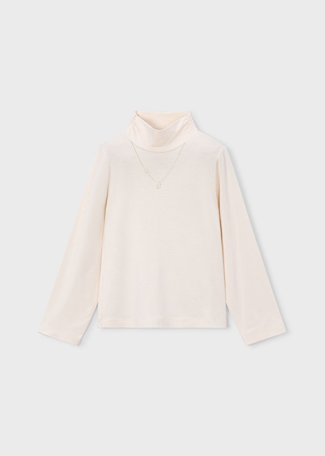 Mayoral / 145 Girls Viscose Mock Neck / Soy