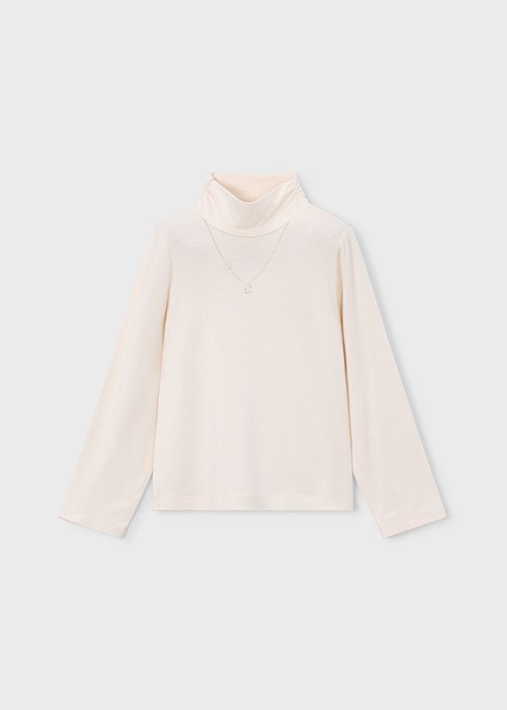 Mayoral / 145 Girls Viscose Mock Neck / Soy