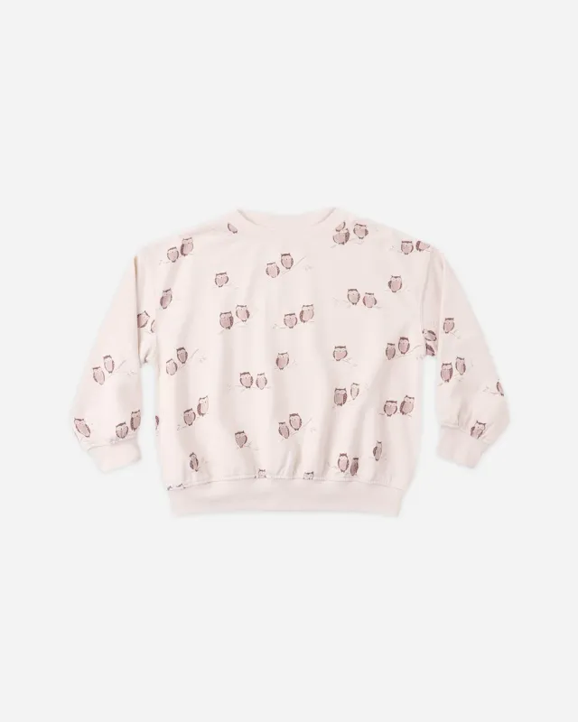 Rylee + Cru / Girls Relaxed Sweatshirt / Owls