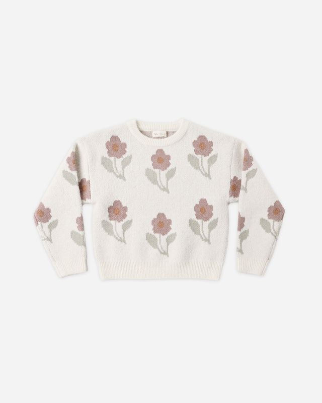 Rylee + Cru / Girls Aspen Sweater / Ivory Flower