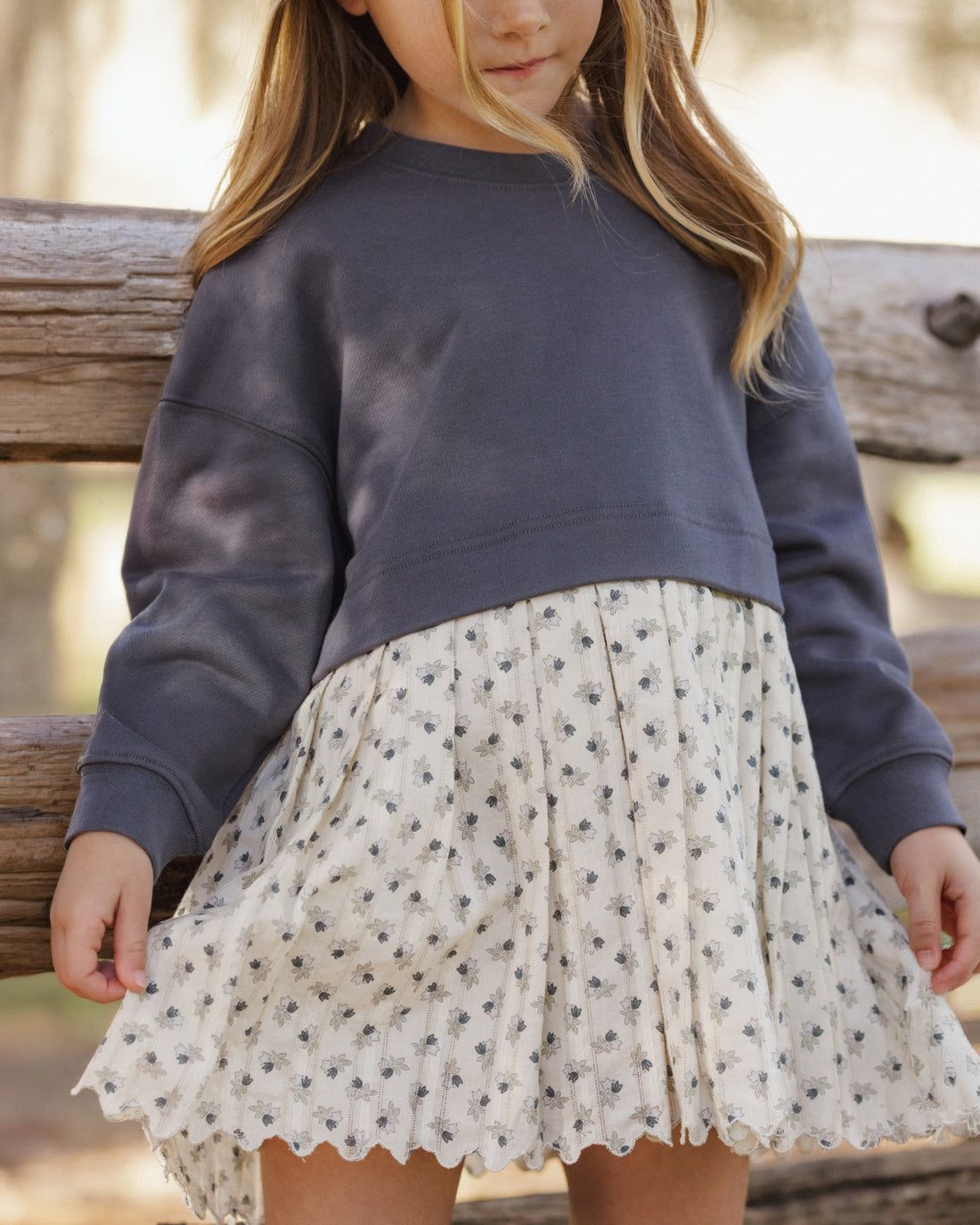 Rylee + Cru / Girls Sweatshirt Dress / Vintage Fleur
