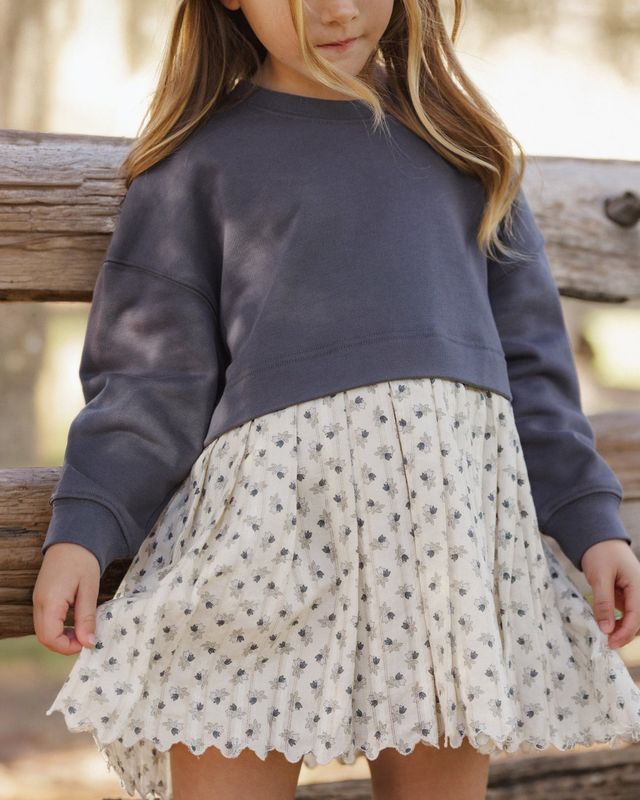 Rylee + Cru / Girls Sweatshirt Dress / Vintage Fleur