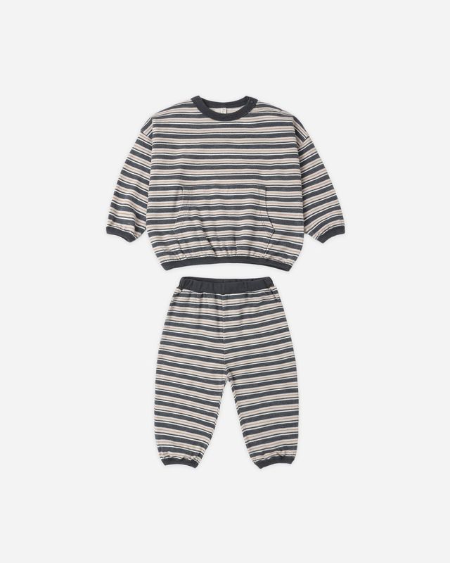 Rylee + Cru / Infant Relaxed Set / Blue Stripe