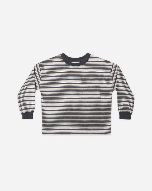 Rylee + Cru / Kids Relaxed Long Sleeve Tee / Blue Stripe