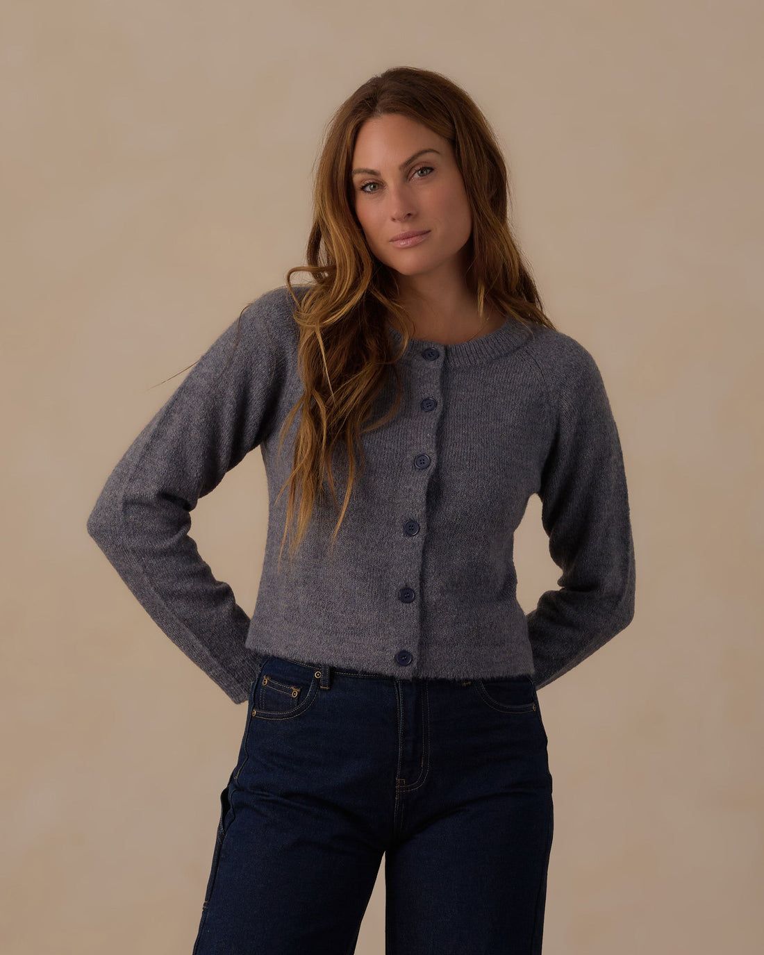 Rylee + Cru / Women's Fuzzy Cardigan Midnight