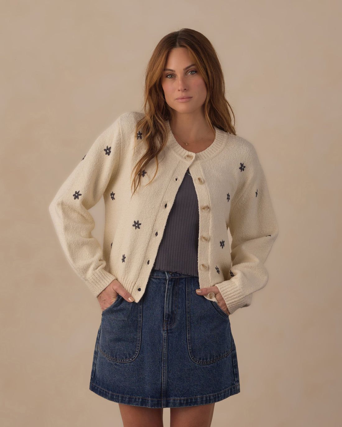 Rylee + Cru / Women's Cheyenne Cardigan / Midnight Daisies