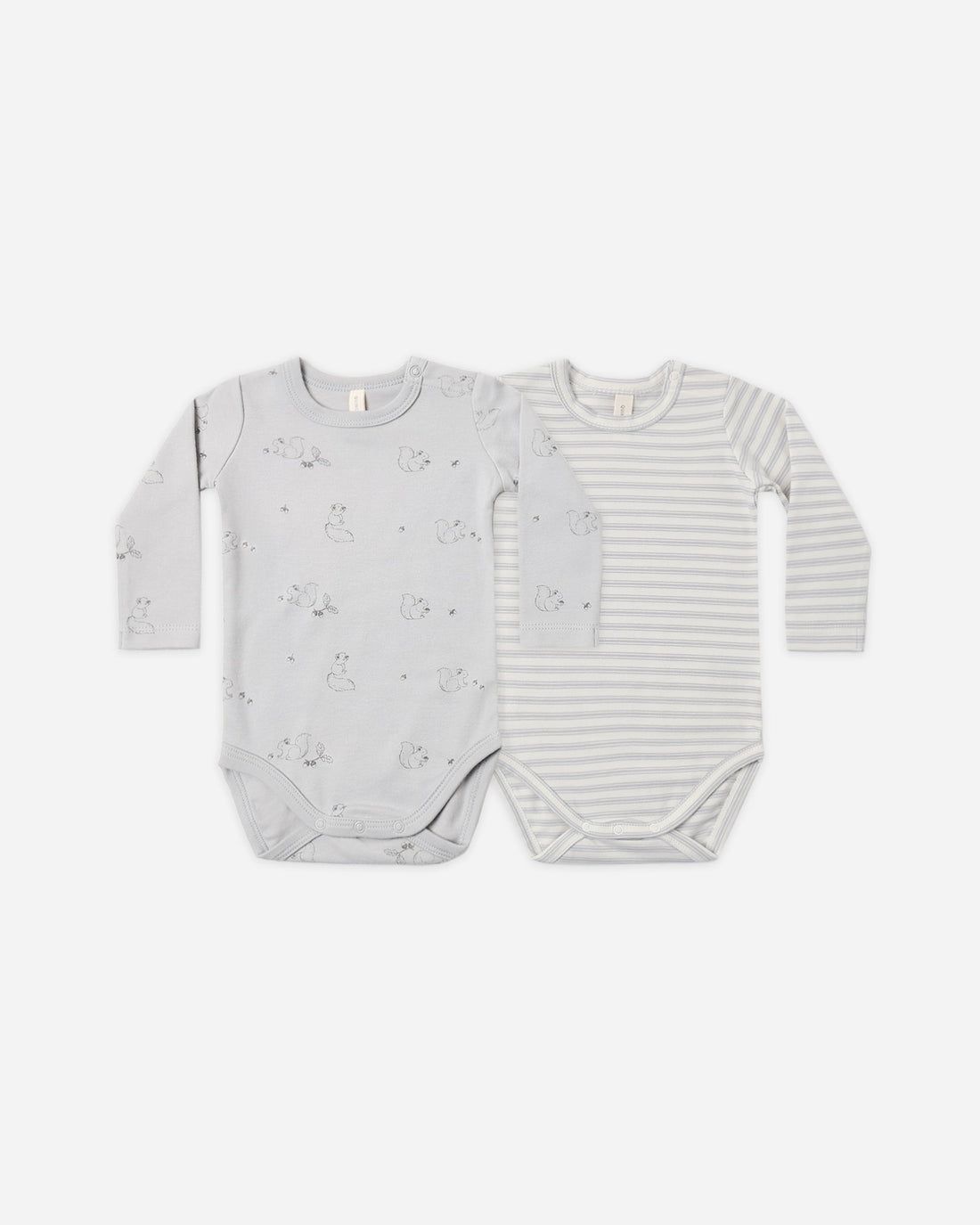 Quincy Mae / Jersey Bodysuit 2 Pack / Squirrel/Cloud Stripe