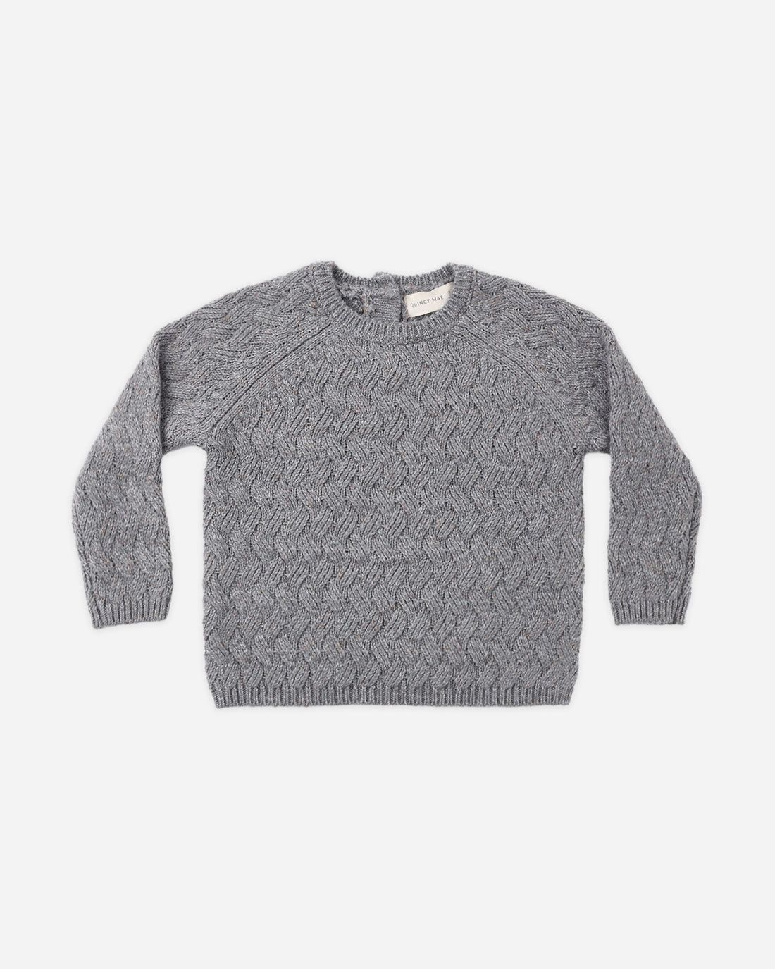 Quincy Mae / Infant Knit Sweater / Heathered Slate