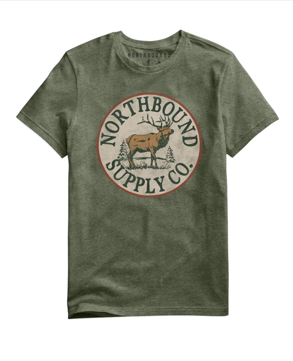 Northbound / Deer T-Shirt / Military Green Heather
