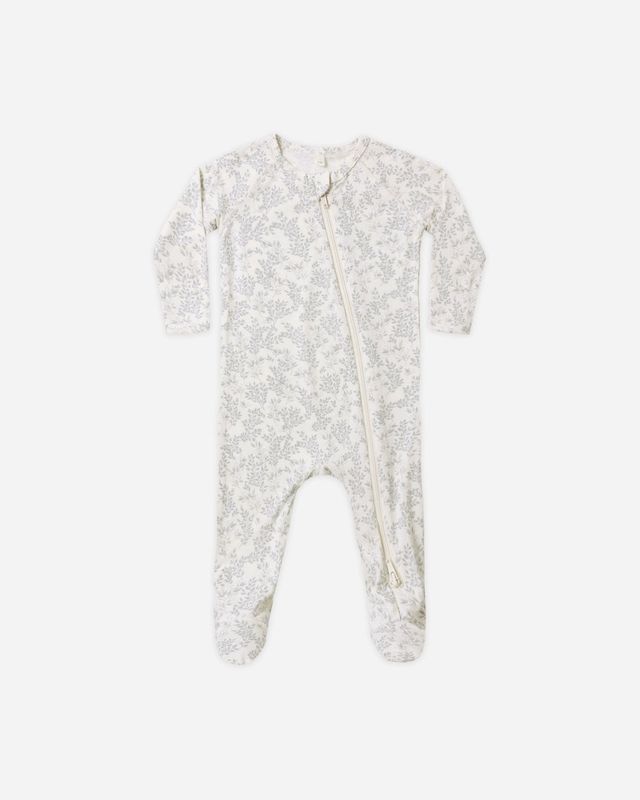 Quincy Mae / Bamboo Zip Footie / Cloud Floral