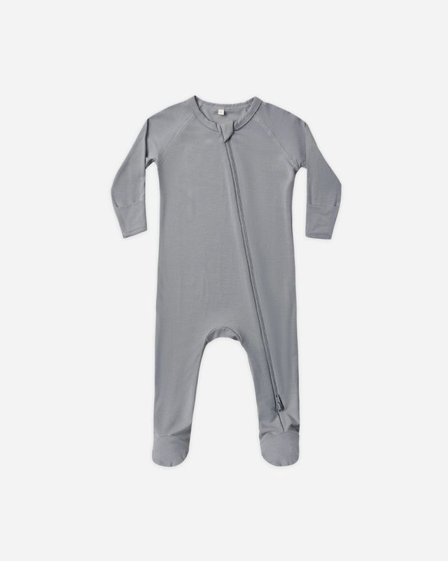 Quincy Mae / Bamboo Zip Footie / Slate