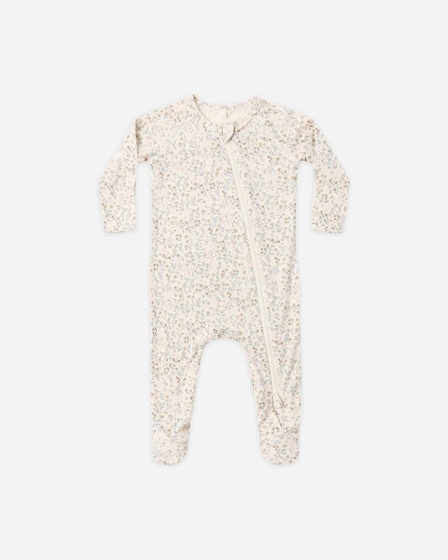 Quincy Mae / Bamboo Zip Footie / Bloom