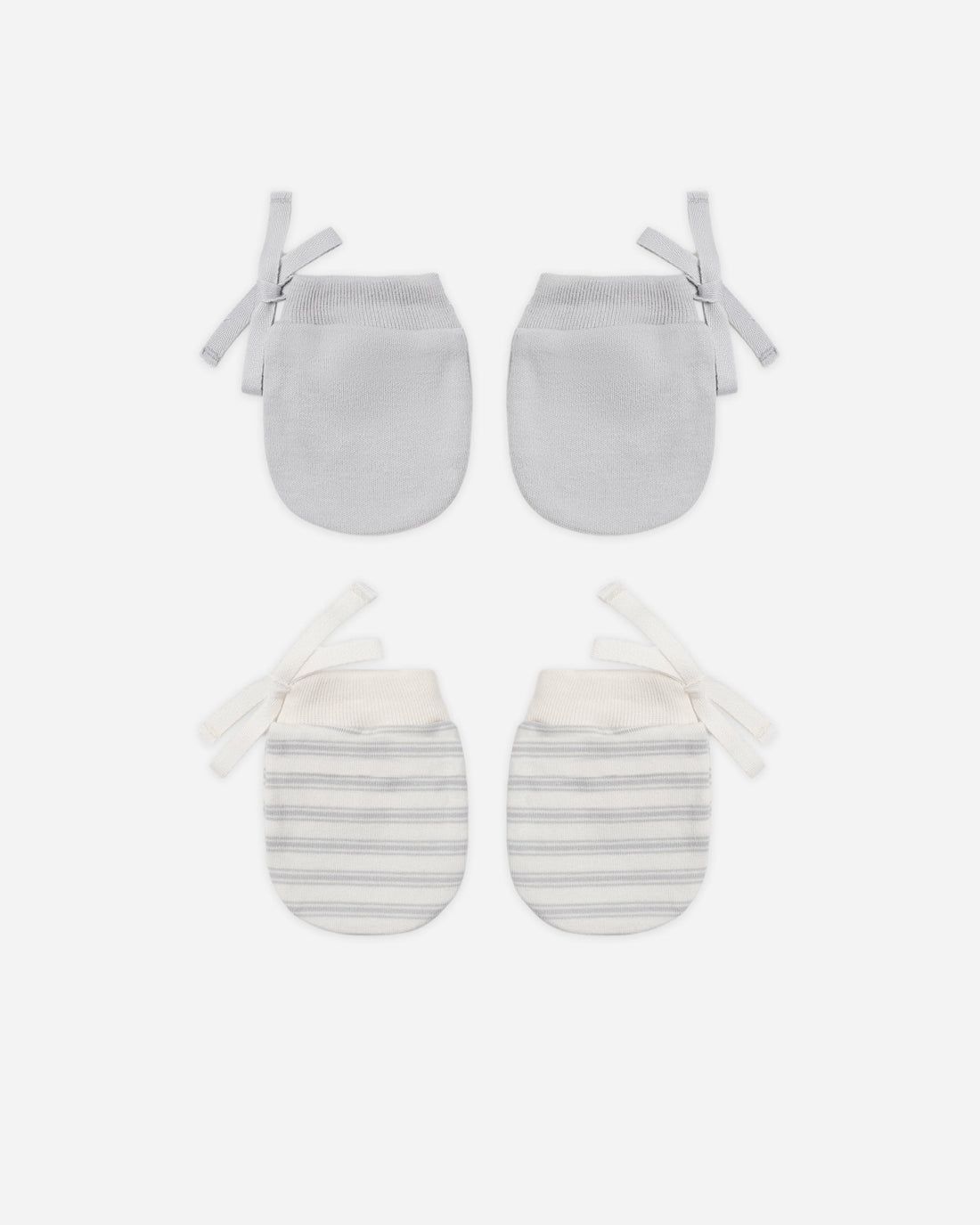 Quincy Mae / No Scratch Mittens Set of 2 Pairs / Cloud Stripe/Cloud