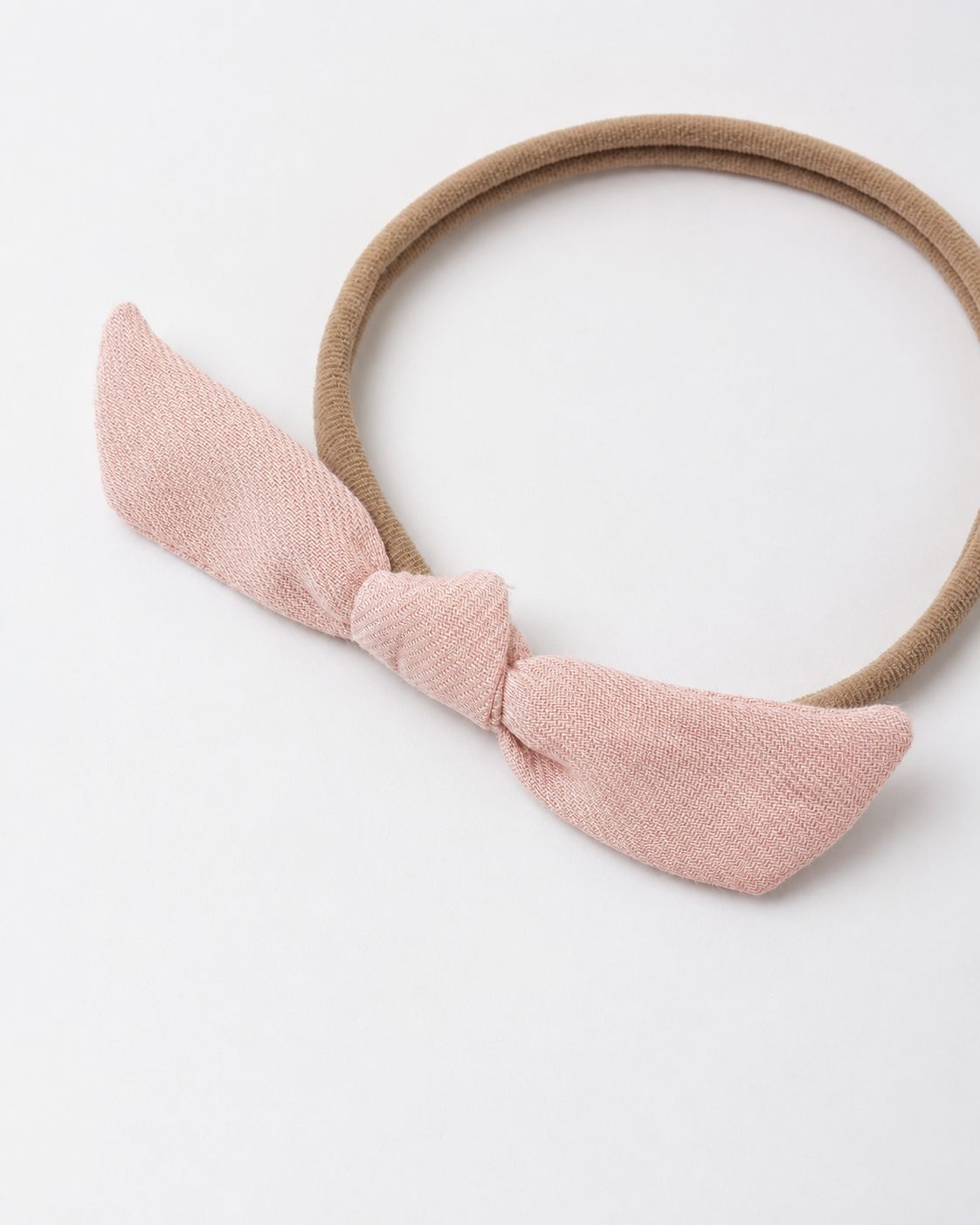 Quincy Mae / Infant Little Knot Headband / Dusty Rose/Beige