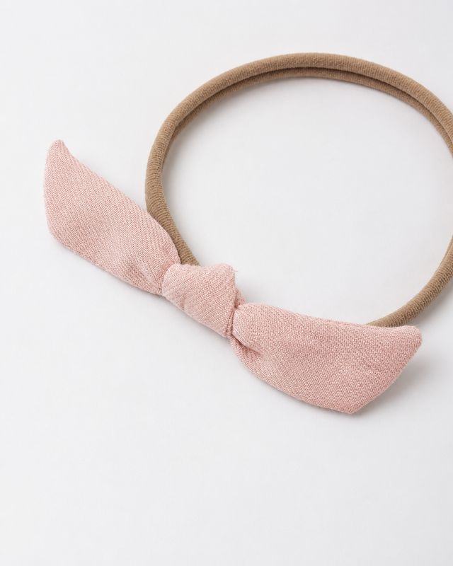 Quincy Mae / Infant Little Knot Headband / Dusty Rose/Beige