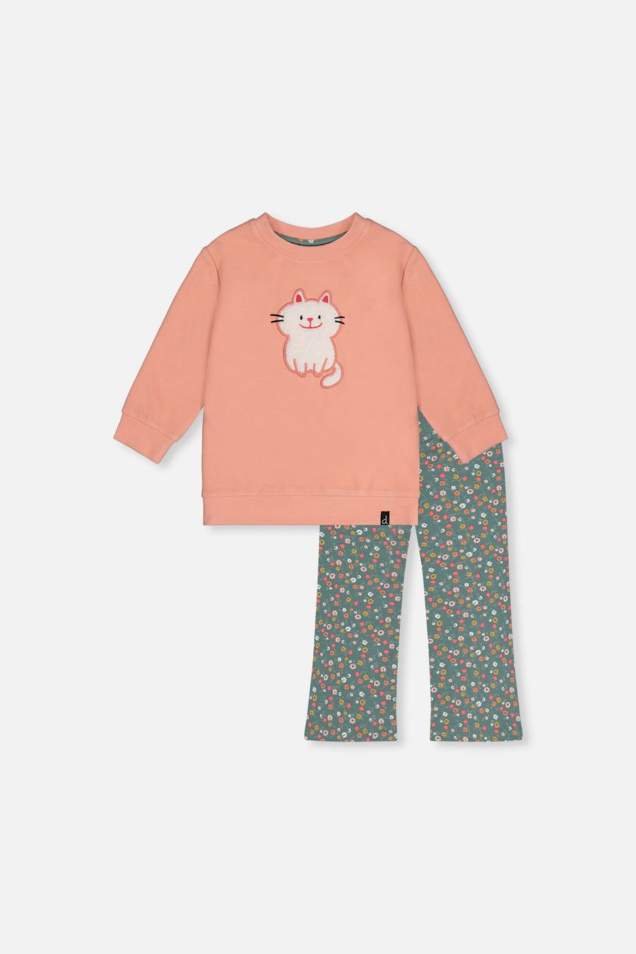 Deux par Deux / Girls Tunic &amp; Leggings 2pc Set / Coral Almond