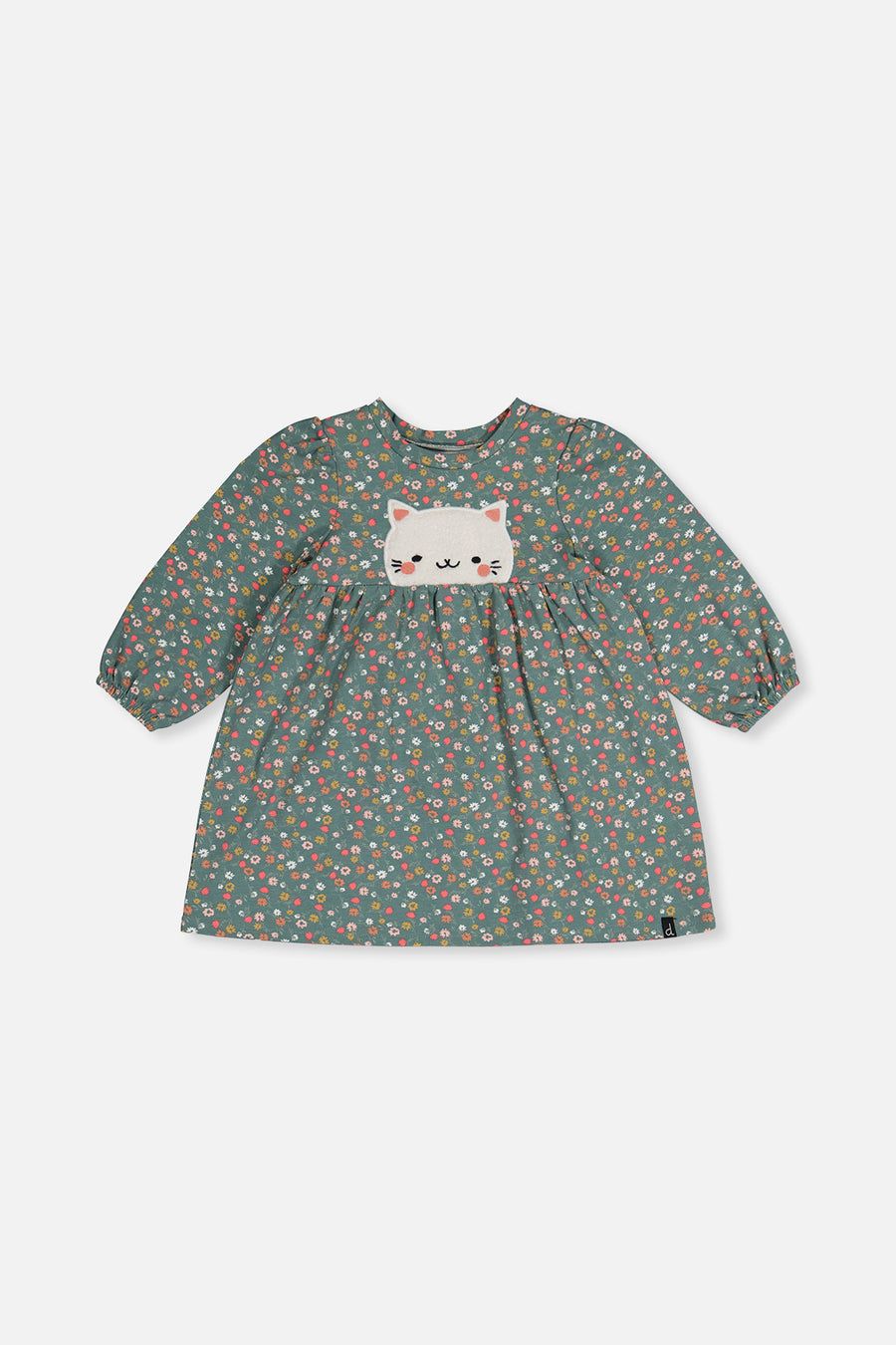 Deux par Deux / Girls Organic Cotton LS Dress / Printed Ditsy Flowers
