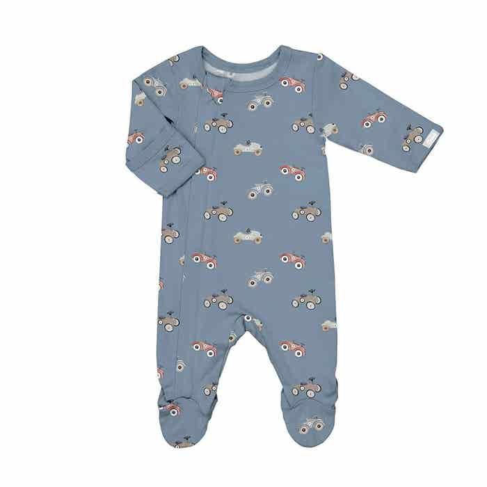 Coccoli / Modal Zipper Footie / Cars on Blue Steel