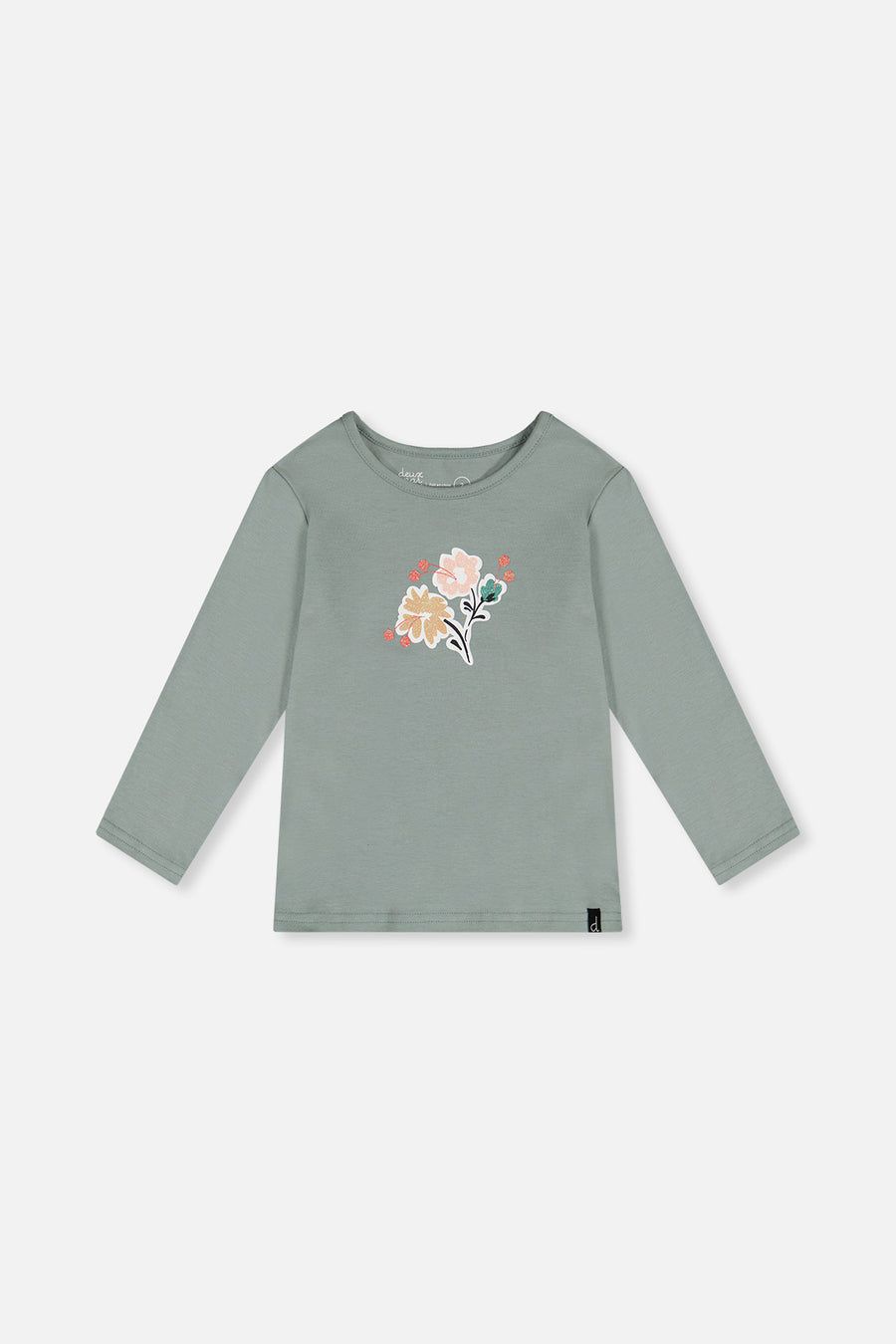 Deux par Deux / Girls Organic Cotton LS Shirt / Chinois Green