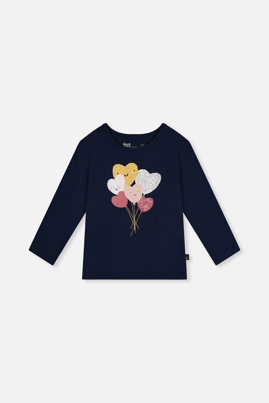 Deux par Deux / Girls Organic Cotton LS Shirt / Black Iris