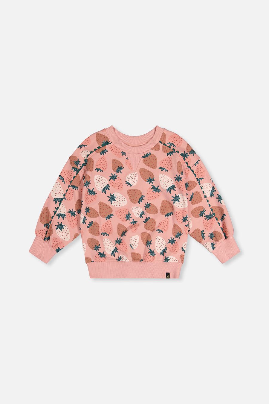 Deux par Deux / Girls Fleece Sweatshirt / Big Strawberry