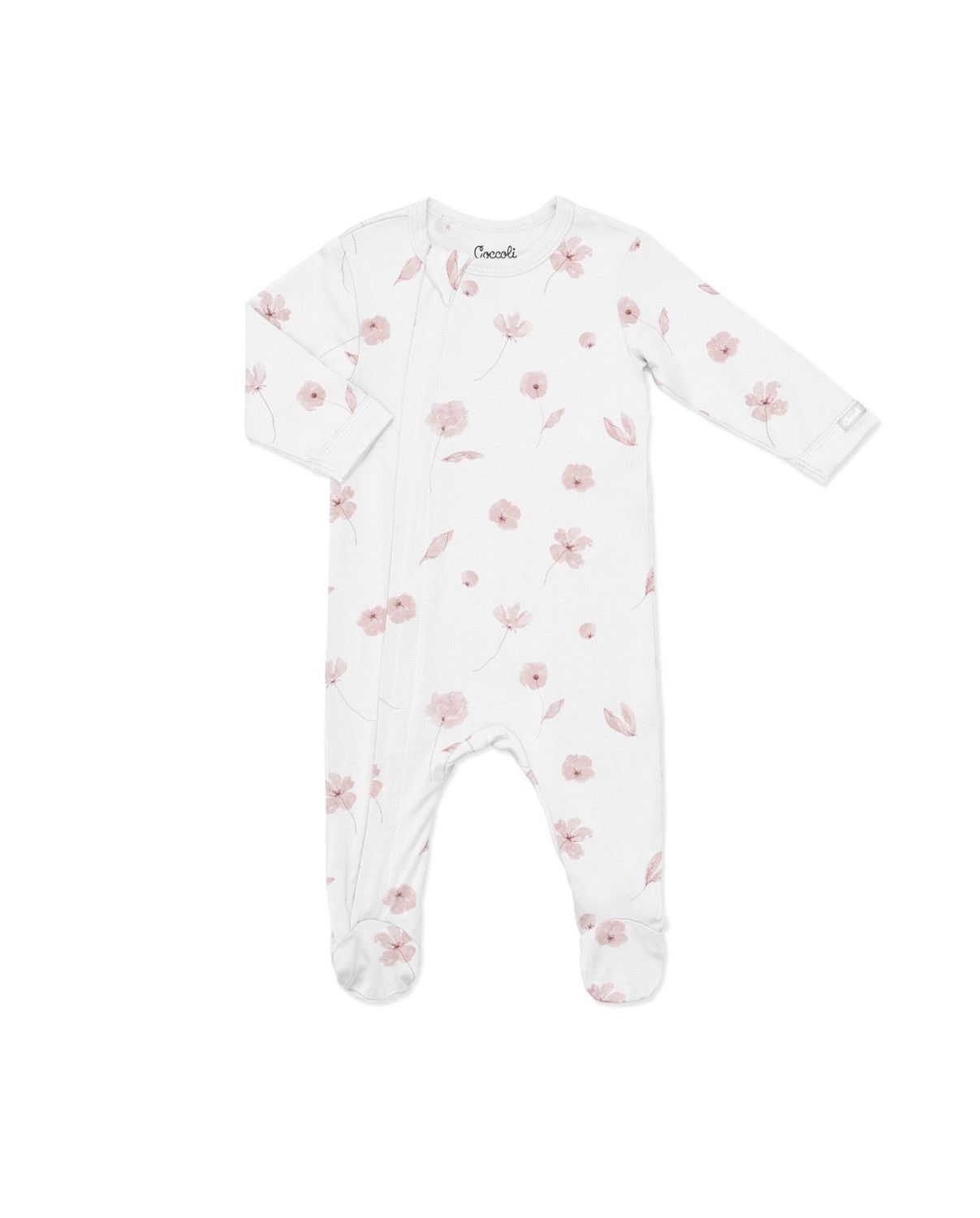 Coccoli / Modal Zipper Footie/ Flowers on Cream
