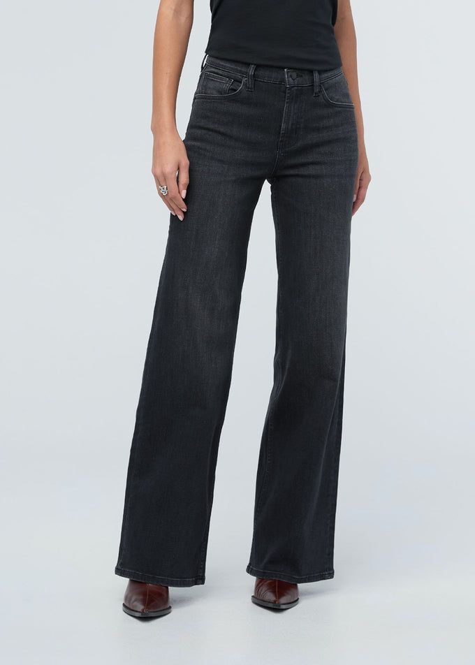 DUER / Performance Denim+ High Rise Wide Leg / Faded Black