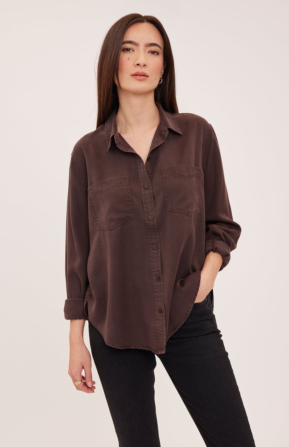 Gentle Fawn / Carmen Button Down Shirt / Washed Java