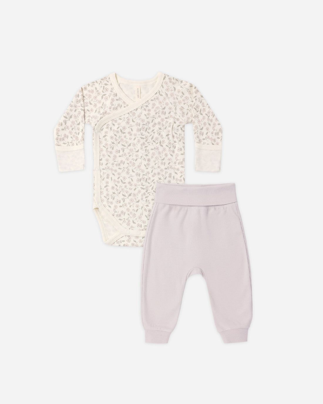 Quincy Mae / Side Snap Bodysuit + Pant Set / Floret
